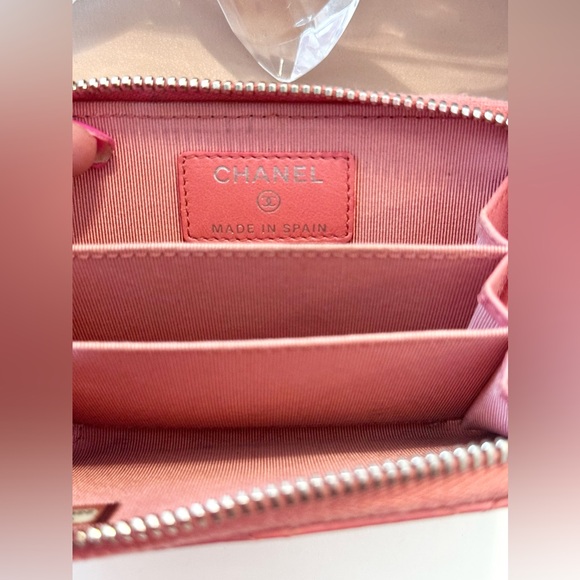 Pink Lambskin Chanel Card Wallet - Picture 7 of 9